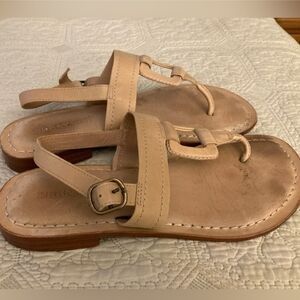 Bernardo Tan Leather Sandals Minimalist Design 8.5 (39)